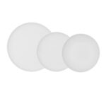 Vajilla para hostelería con iconos técnicos: lavavajillas 85°C, microondas, apilable, choque térmico y vitrificado — porcelana Bidasoa y vidrio opal Arcoroc