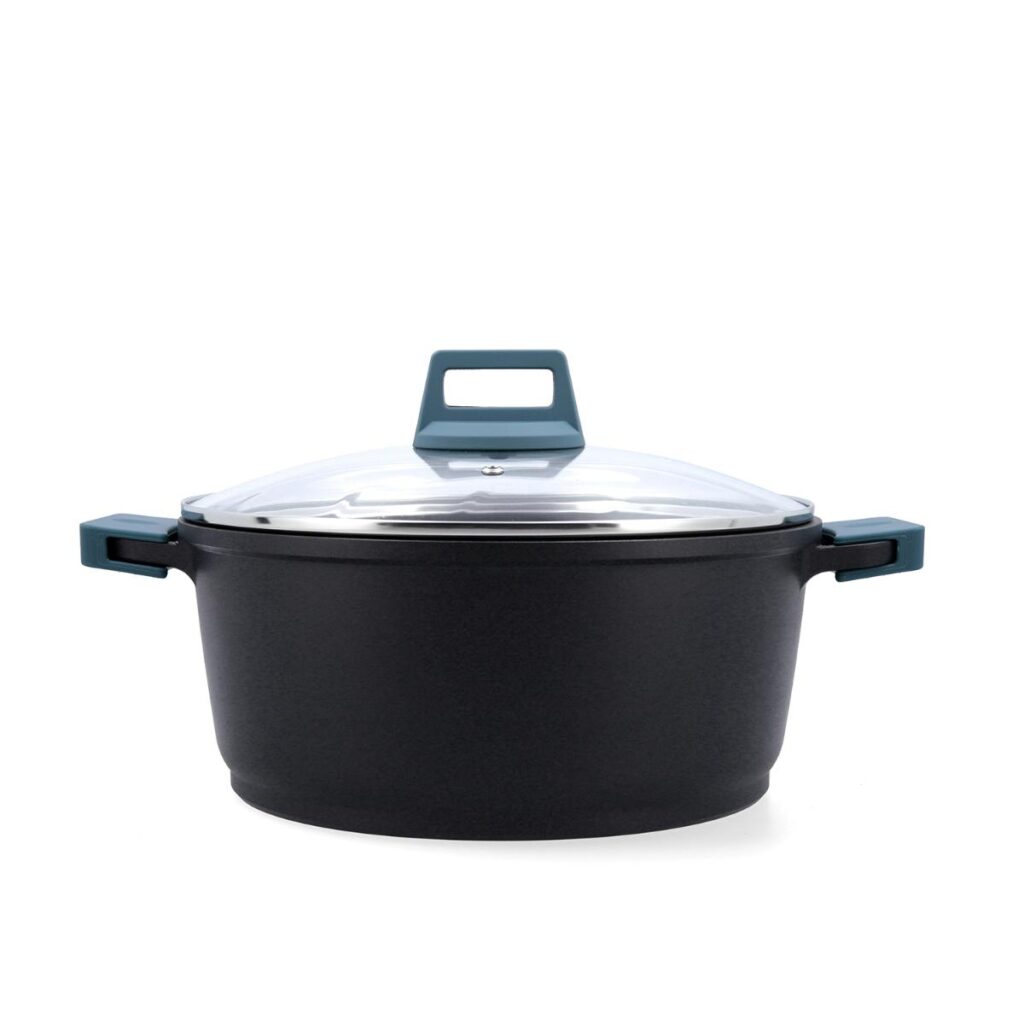 Cacerola 28cm - 6,1L aluminio fundido azul negro mate Confort Quid