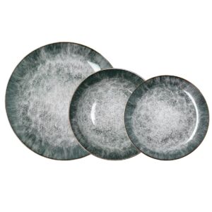 Vajilla 12 piezas porcelana verde Stela Bidasoa