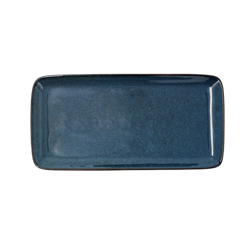 Fuente cerámica 28x14cm rectangular azul Ikonic Bidasoa