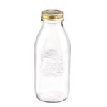 Diferentes botellas de cristal en usos creativos: kombucha, leche vegetal, sirope, aceite infusionado