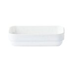 Vajilla para hostelería con iconos técnicos: lavavajillas 85°C, microondas, apilable, choque térmico y vitrificado — porcelana Bidasoa y vidrio opal Arcoroc