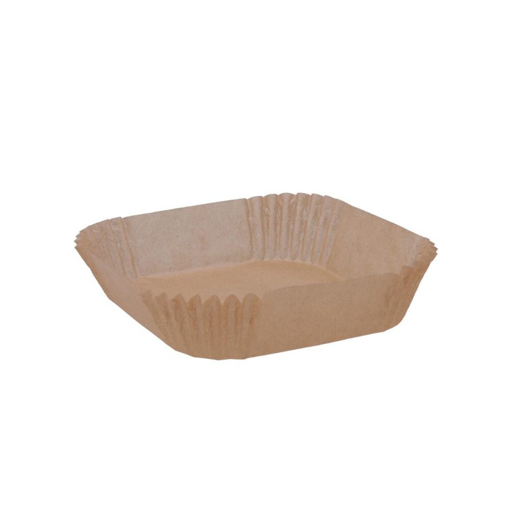 Pack 50 cestas cuadradas desechables 16x4,5cm papel marrón Naturalia Quid