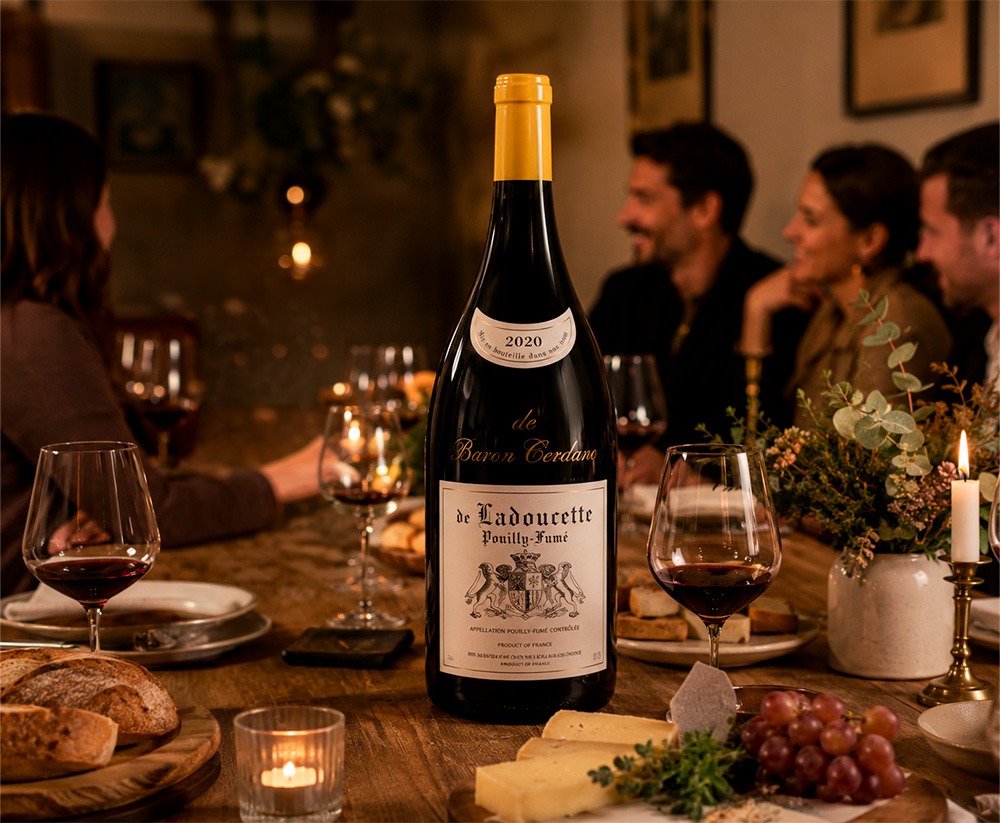 Botella magnum de vino tinto junto a copas Sublym Chef&Sommelier: por qué el vino envejece mejor en formato magnum