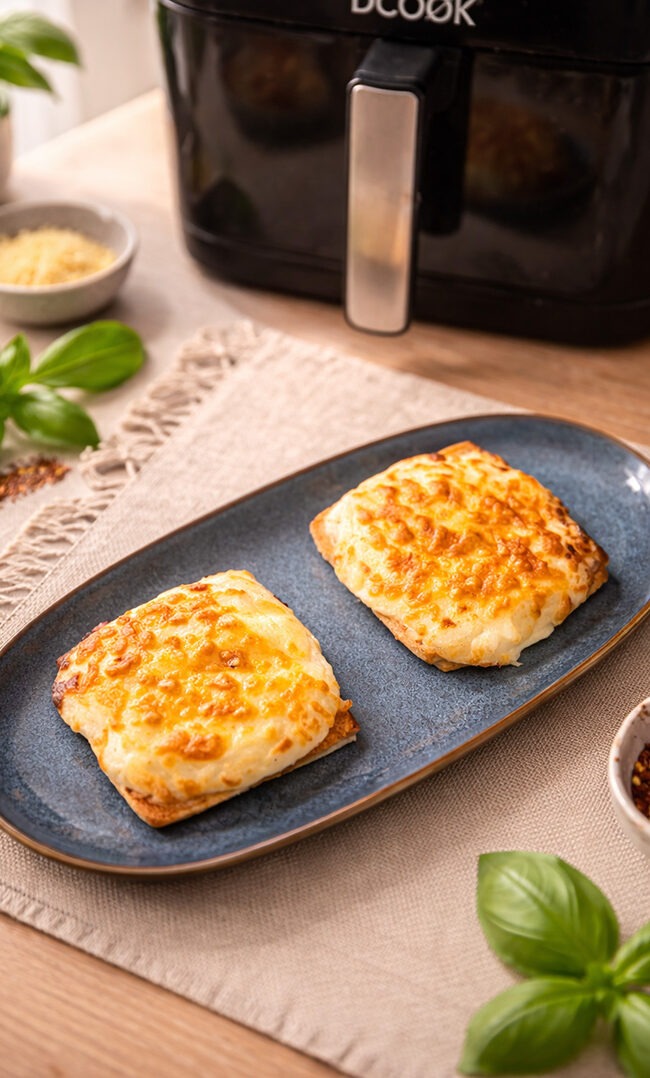 croque monsieur en airfryer tipo sándwich francés con bechamel y queso gratinado en freidora de aire, opción de sandwichera para cenas fáciles y cenas airfryer