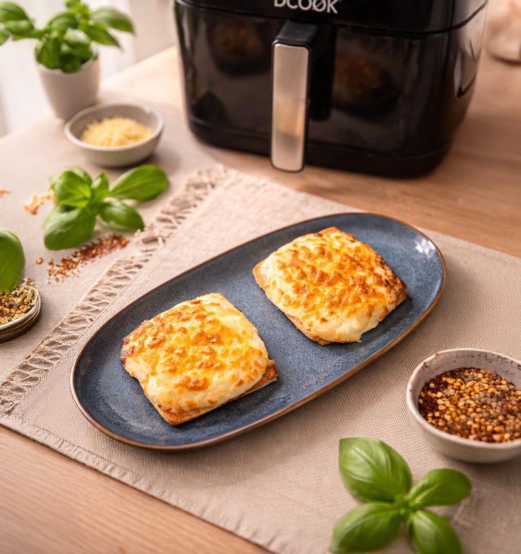 croque monsieur en airfryer tipo sándwich francés con bechamel y queso gratinado en freidora de aire, opción de sandwichera para cenas fáciles y cenas airfryer