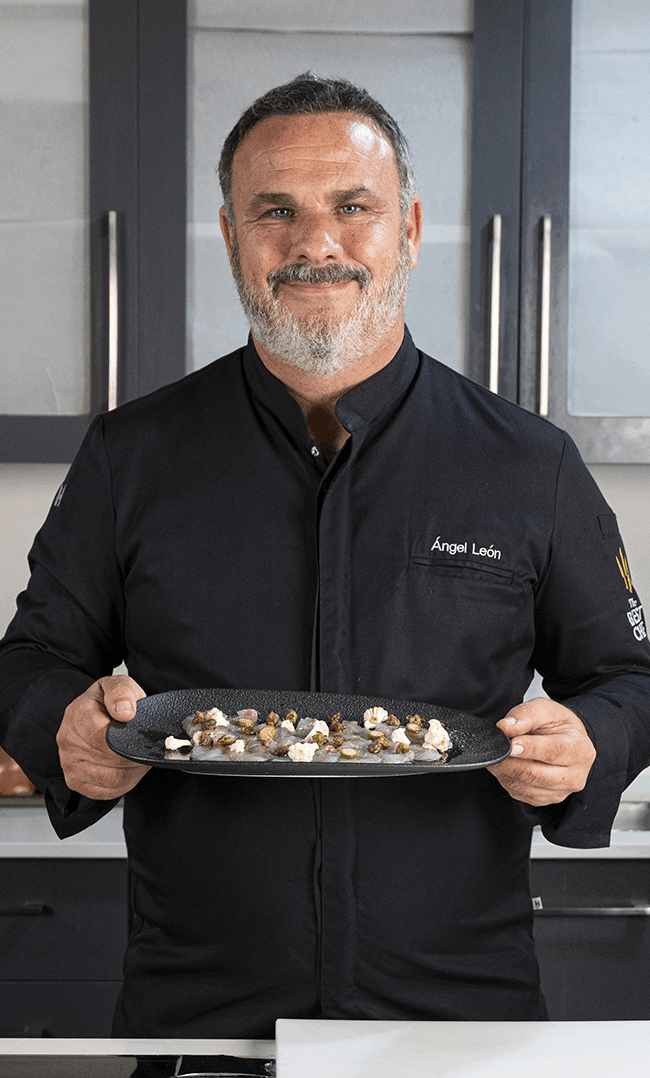 Corvinata a la meunière con coliflor encurtida y alcaparras con Ángel León
