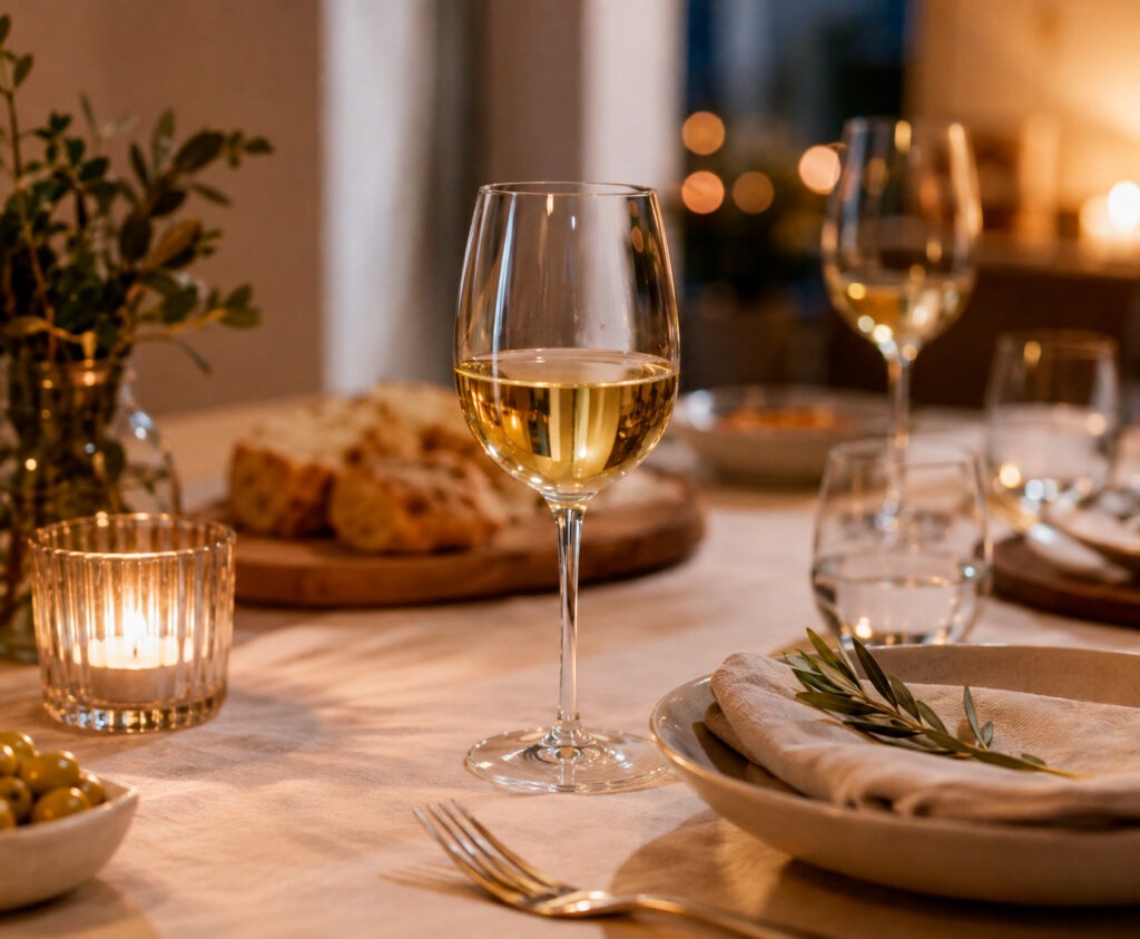 Copas de vino de cristal para vino tinto, blanco, rosado y espumoso sobre una mesa elegante | Oh'Gar
