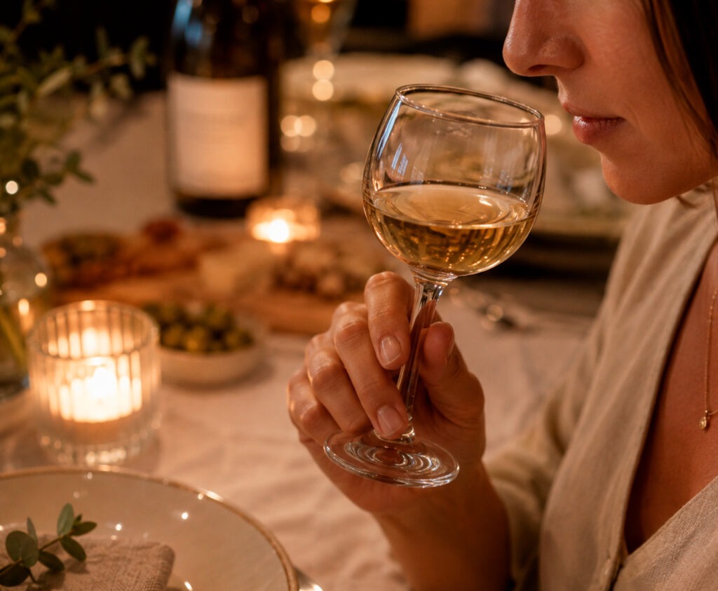 Copas de vino de cristal para vino tinto, blanco, rosado y espumoso sobre una mesa elegante | Oh'Gar