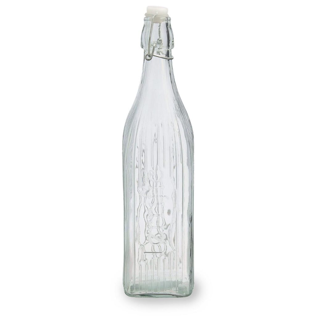 BOTELLA VIDRIO CON TAPÓN 1L TRANSPARENTE VIBA QUID