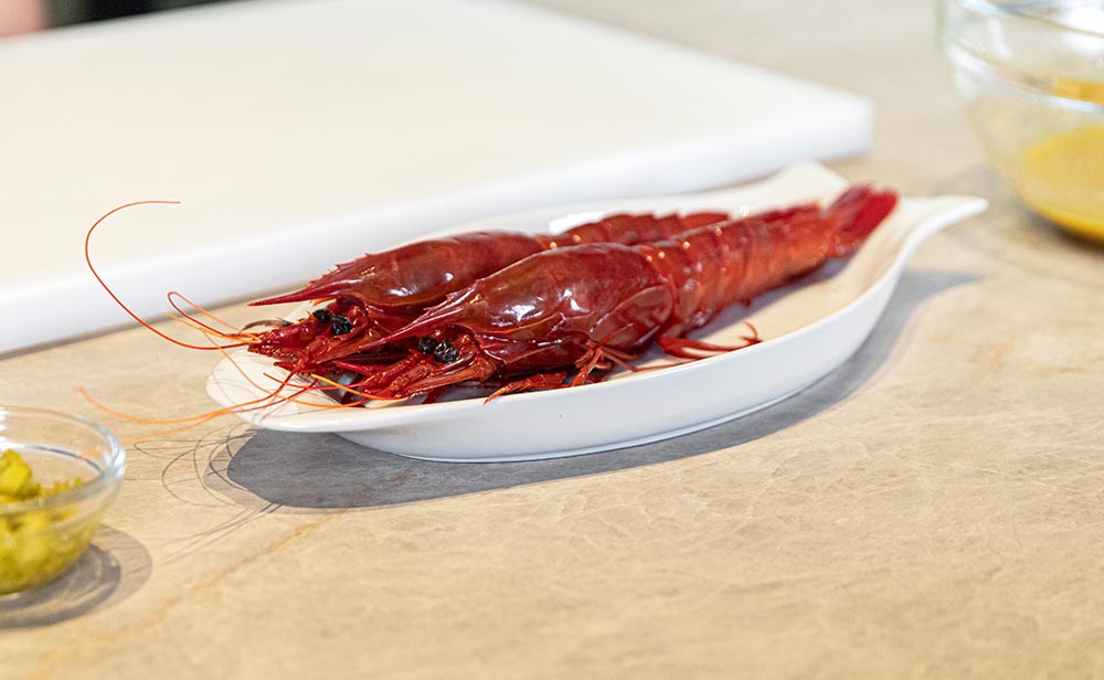 Carabineros en mole verde: receta Michelin de Mario Sandoval