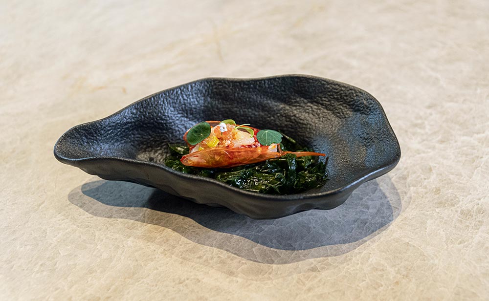Carabineros en mole verde: receta Michelin de Mario Sandoval
