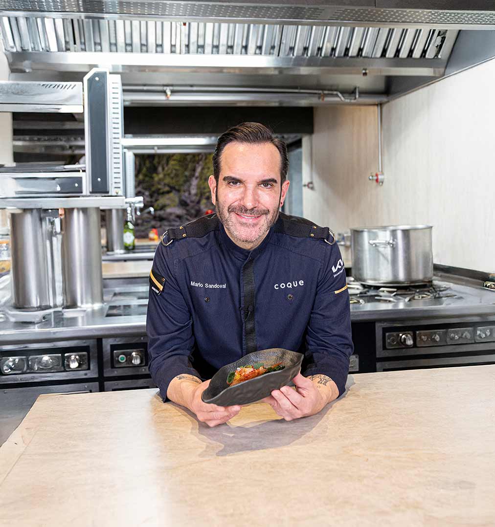 Carabineros en mole verde: receta Michelin de Mario Sandoval