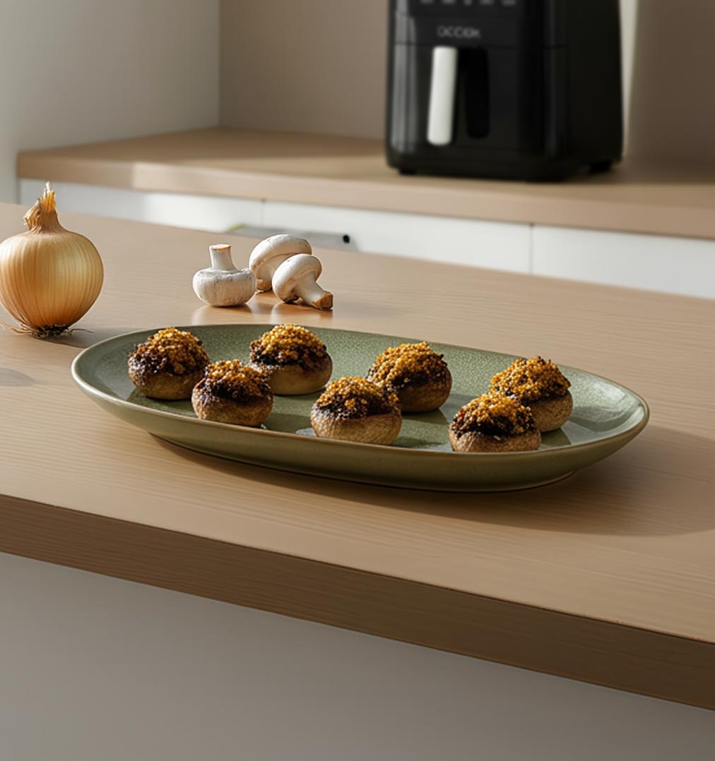 Champiñones rellenos en air fryer: receta exprés y deliciosa