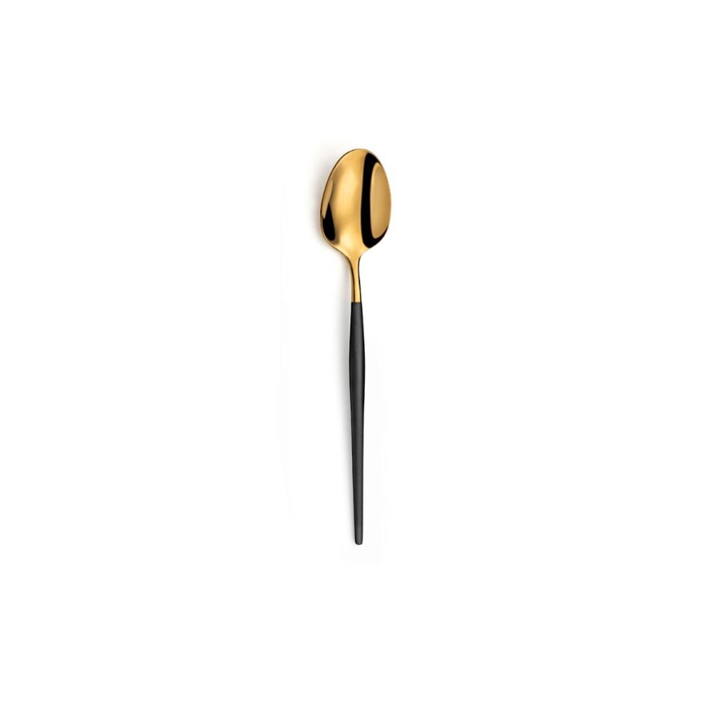 JUEGO 12 CUCHARILLAS ACERO Y PVD ORO/NEGRO SOPRANO AMEFA