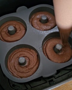 Donuts saludables con chocolate en airfyer