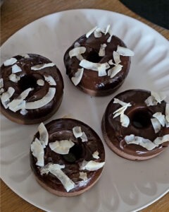 Donuts saludables con chocolate en airfyer