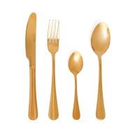 Juego 24 cubiertos acero inoxidable oro Celebrart Quid