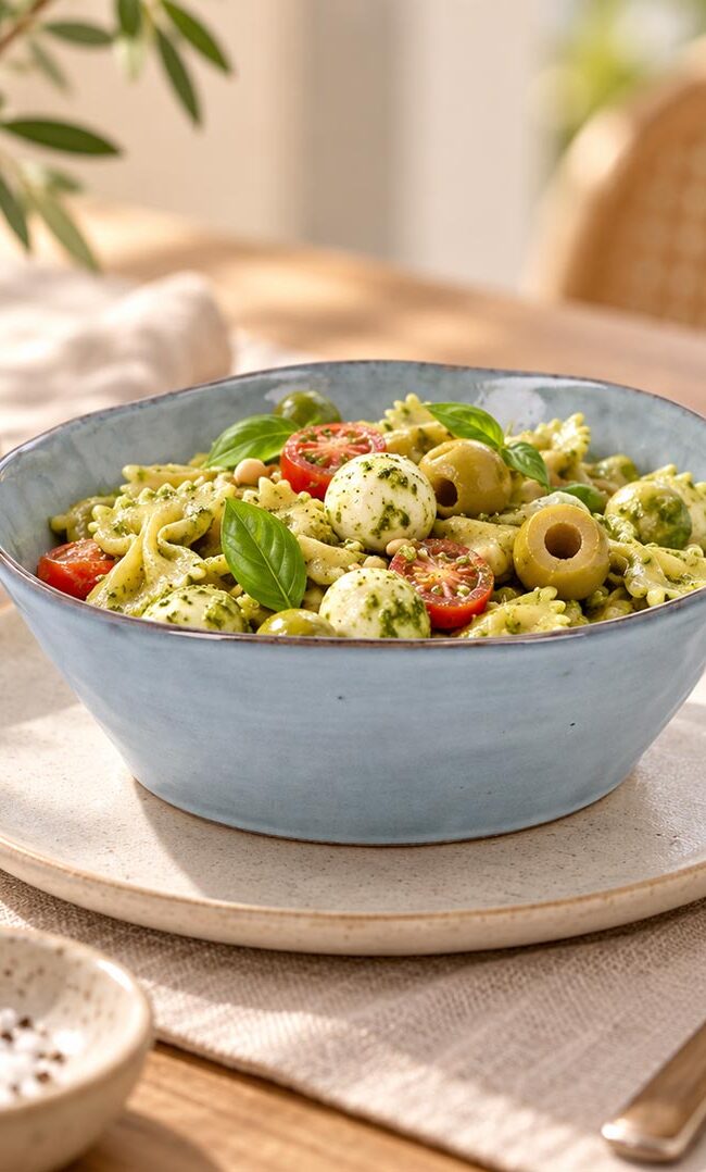 Ensalada de pasta con pesto: receta italiana fácil