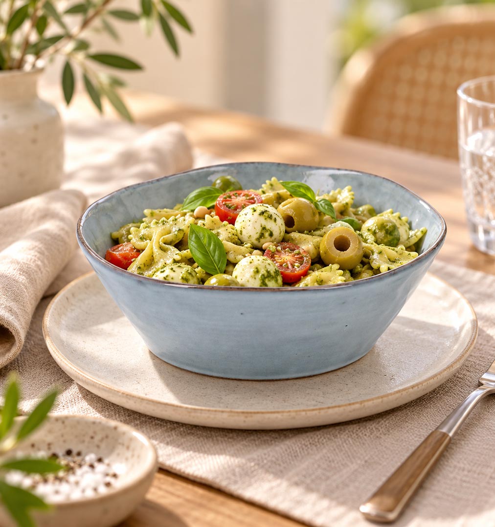Ensalada de pasta con pesto: receta italiana fácil