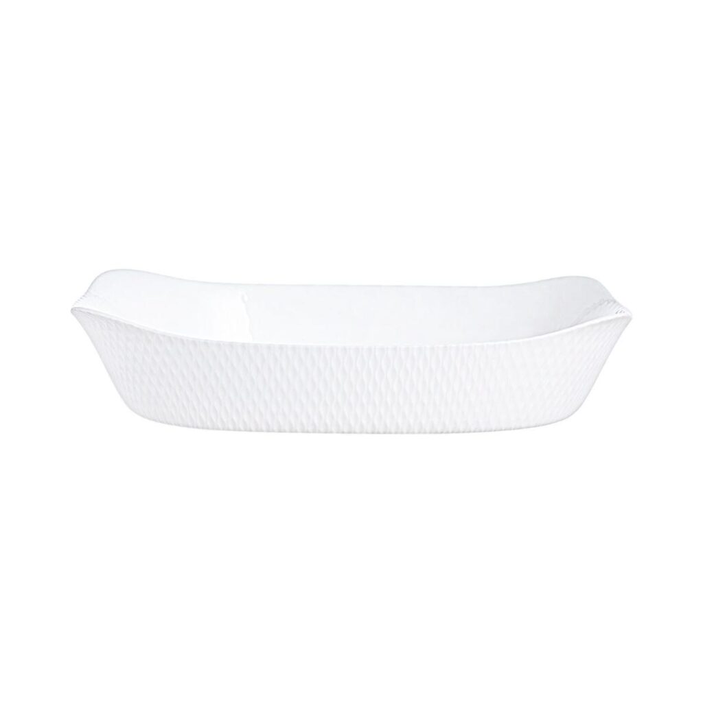 FUENTE HORNO RECTANGULAR 34X25 OPAL BLANCO WAVY SMART CUISINE LUMINARC