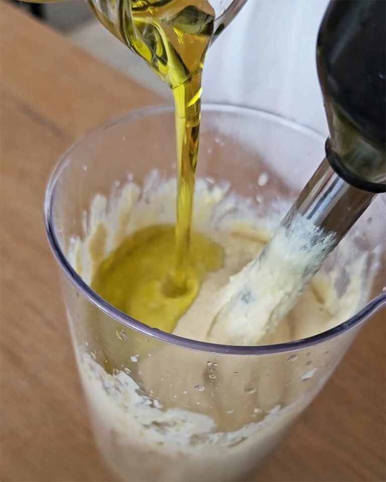 Preparación hummus de garbanzos