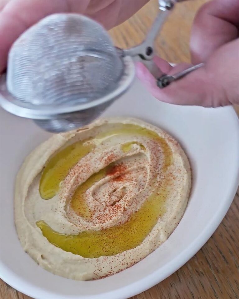 Preparación hummus de garbanzos