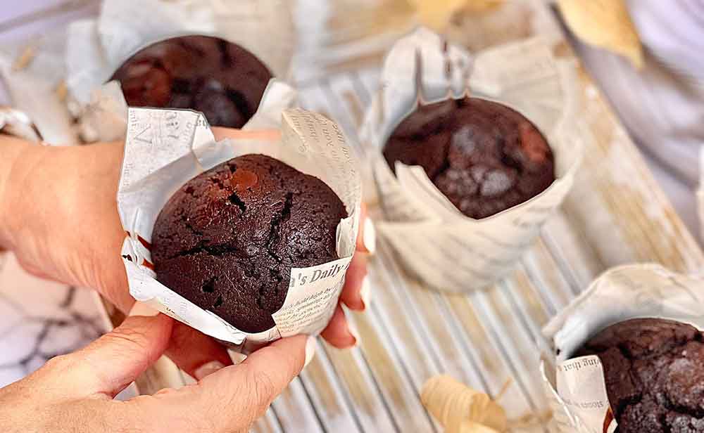 Muffins de chocolate virales. Receta casera y rápida