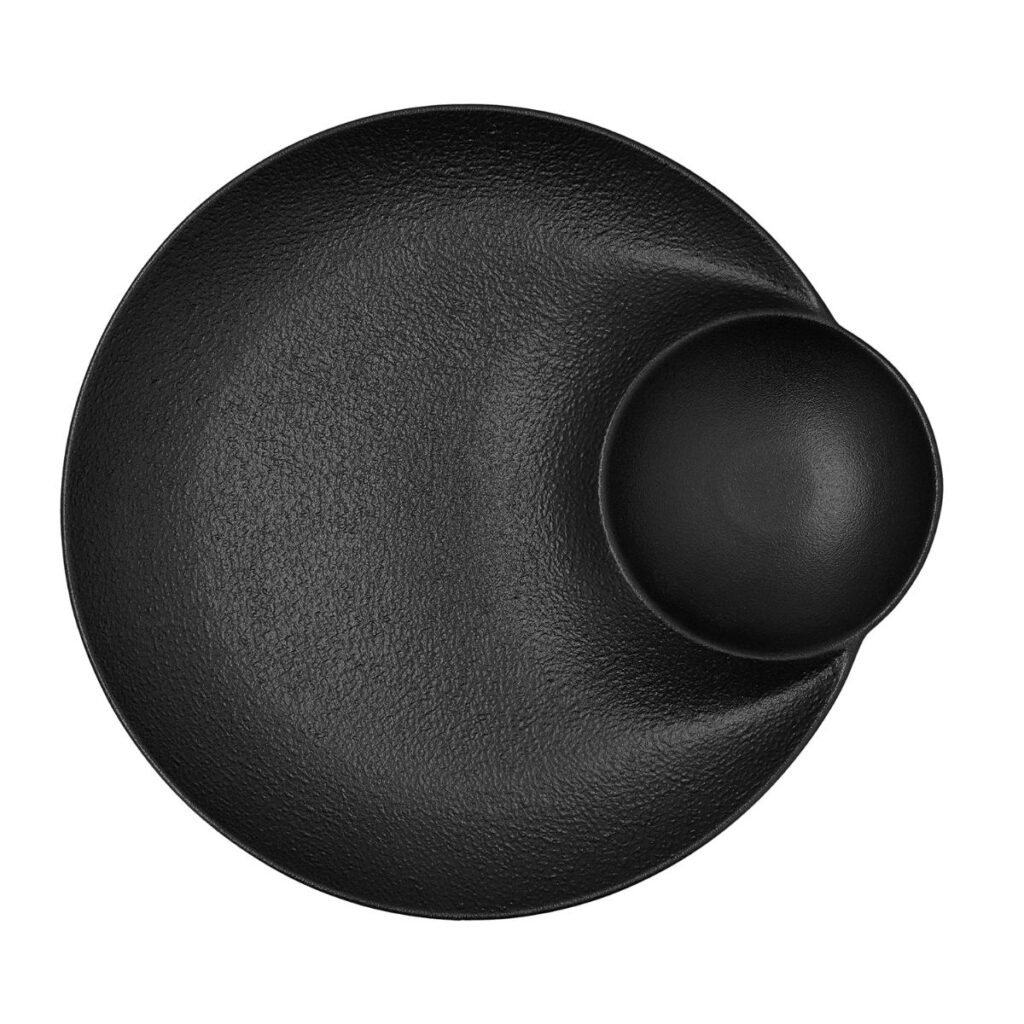 PLATO DIPEAR 27,5X25,7X3,6CM PORCELANA NEGRO FOSIL BIDASOA