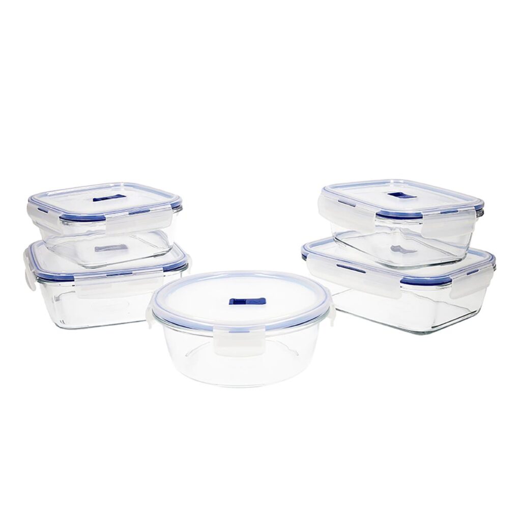 JUEGO 5 HERMÉTICOS VIDRIO PURE BOX ACTIVE LUMINARC