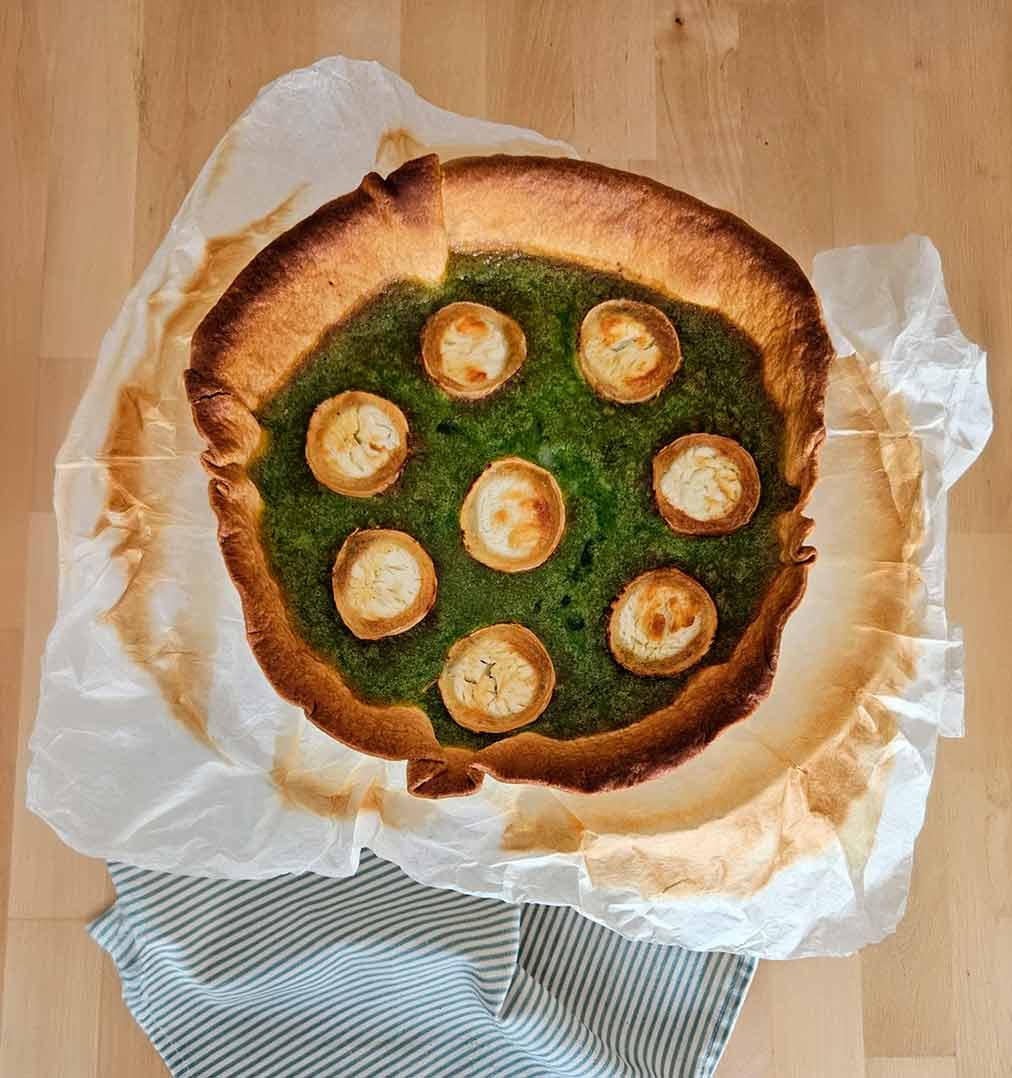 Quiche de verduras, atún y queso de cabra, rápida y deliciosa