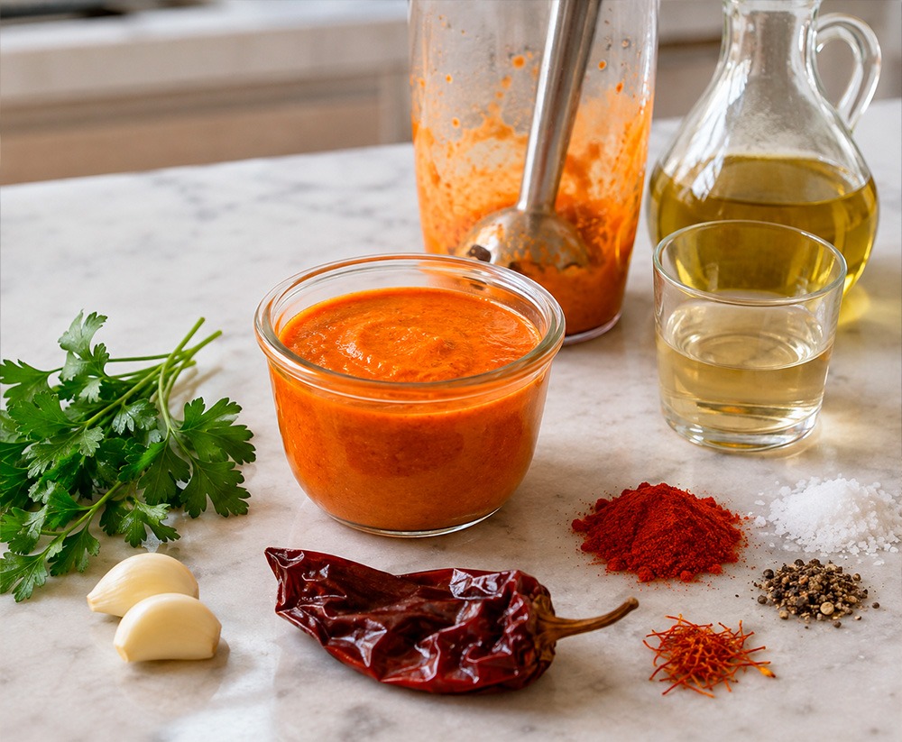 Salmorreta de Mario Sandoval con pimiento choricero para arroces